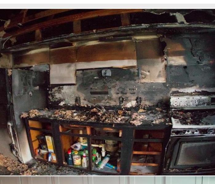 kitchen burned due to fire