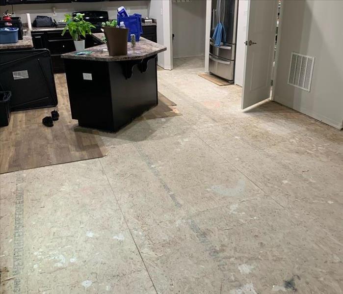 water damaged kitchen floor removed 
