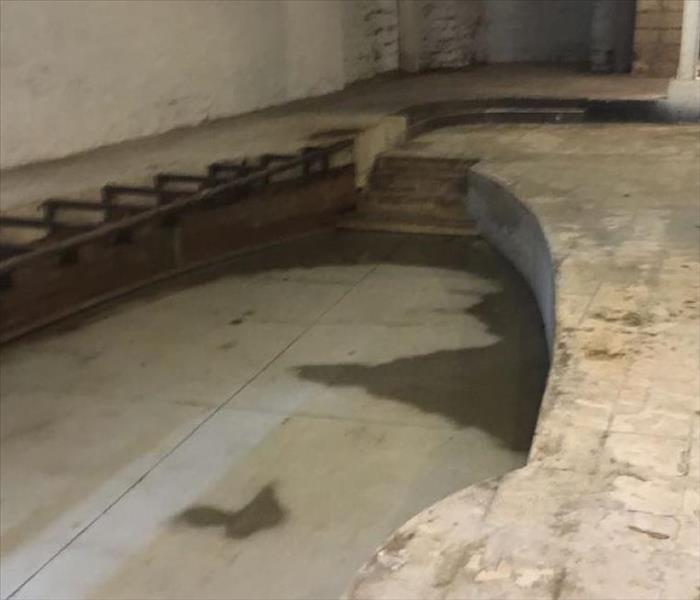sewage on concrete floor